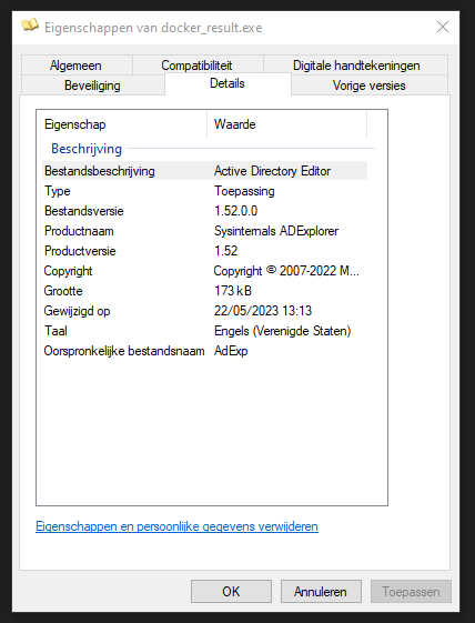 Contents directory after running script